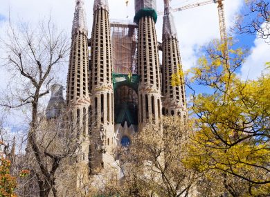 View of Sagrada Familia by Catalan architect Antoni Gaudi
